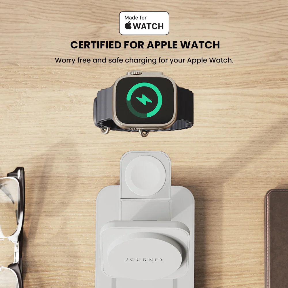 Jour-ney MagSafe Compatible 3-in-1 Wireless Charging Stand with Wall Charger