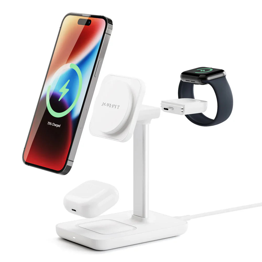 Jour-ney MagSafe Compatible 3-in-1 Wireless Charging Stand with Wall Charger