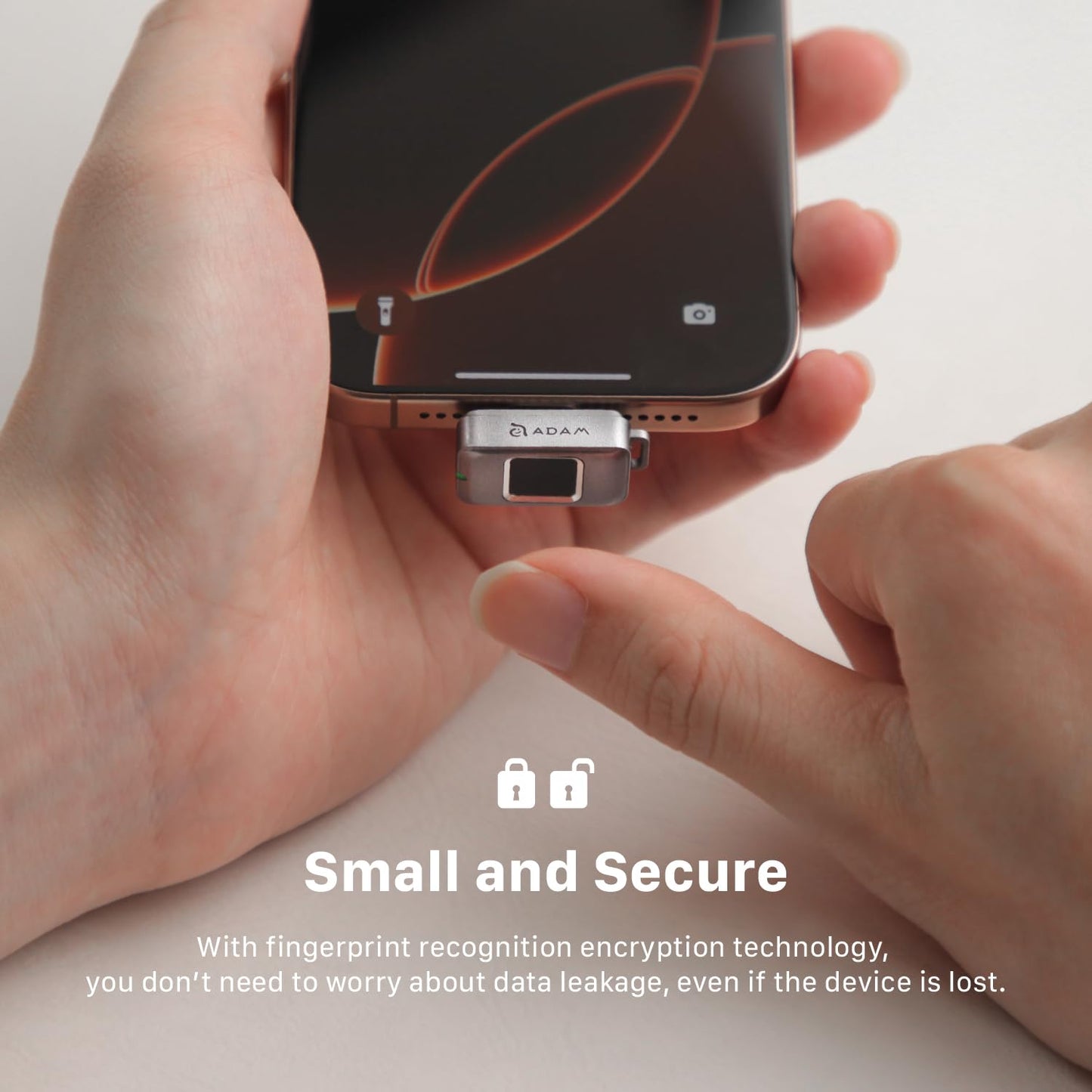 ADAM SSD Flash Drive-Nano Touch Fingerprint SSD 256GB for iPhone & Andriod