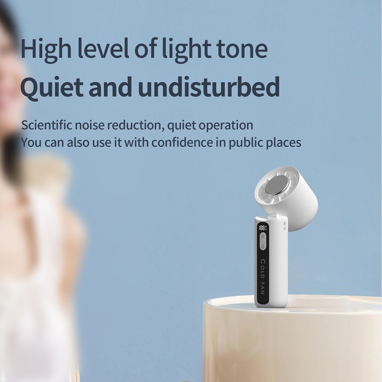 Portable Cold Compress Handheld Fan with Ice Pack Cooling, Rechargeable Mini Fan 4000mAh  with LED Display, for Travel, Office, and Outdoor
