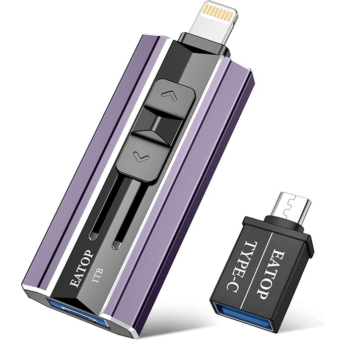 512GB Photo Stick for iPhone Flash Drive, iPhone Memory Stick Thumb Drives USB Stick External Storage Compatible with iPhone/iPad/Android/PC