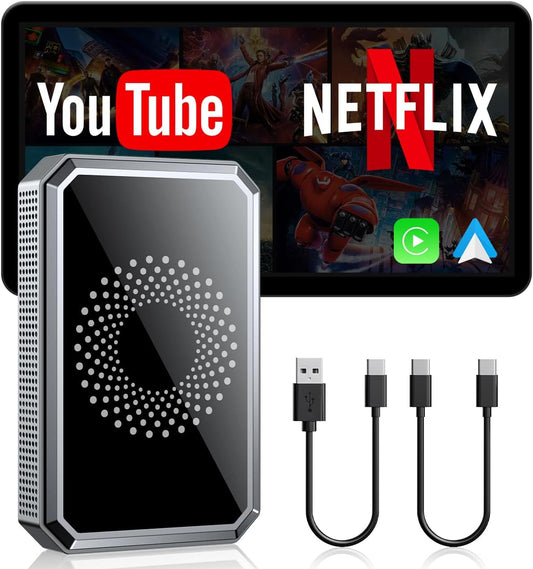 LAMTTO Wireless CarPlay AI Box Adapter for Car Streaming Netflix YouTube TikTok on Car Screen Compatible with OEM Wired CarPlay Cars and Touchscreen...