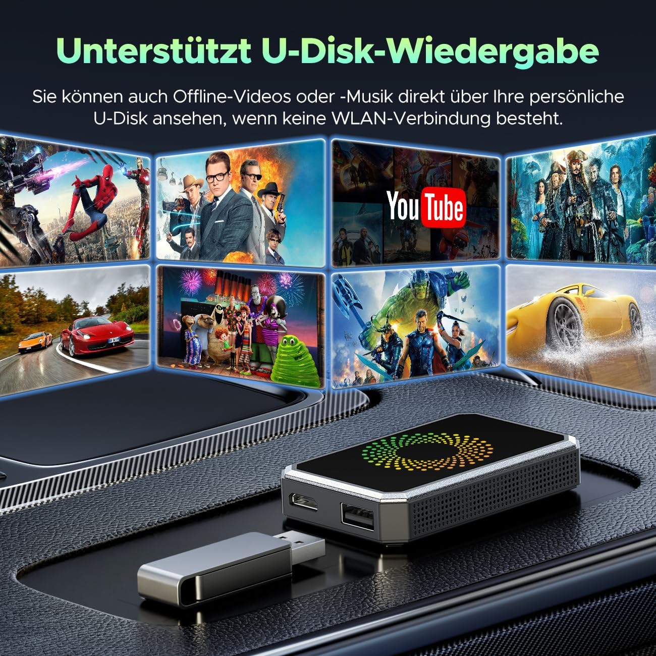 LAMTTO Wireless CarPlay AI Box Adapter for Car Streaming Netflix YouTube TikTok on Car Screen Compatible with OEM Wired CarPlay Cars and Touchscreen...