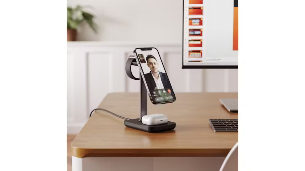 Jour-ney MagSafe Compatible 3-in-1 Wireless Charging Stand with Wall Charger