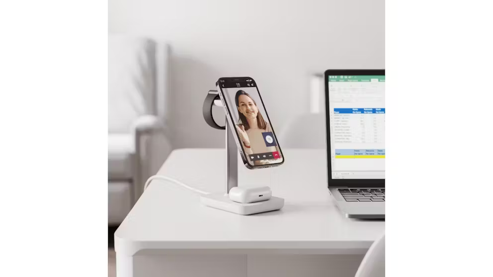 Jour-ney MagSafe Compatible 3-in-1 Wireless Charging Stand with Wall Charger