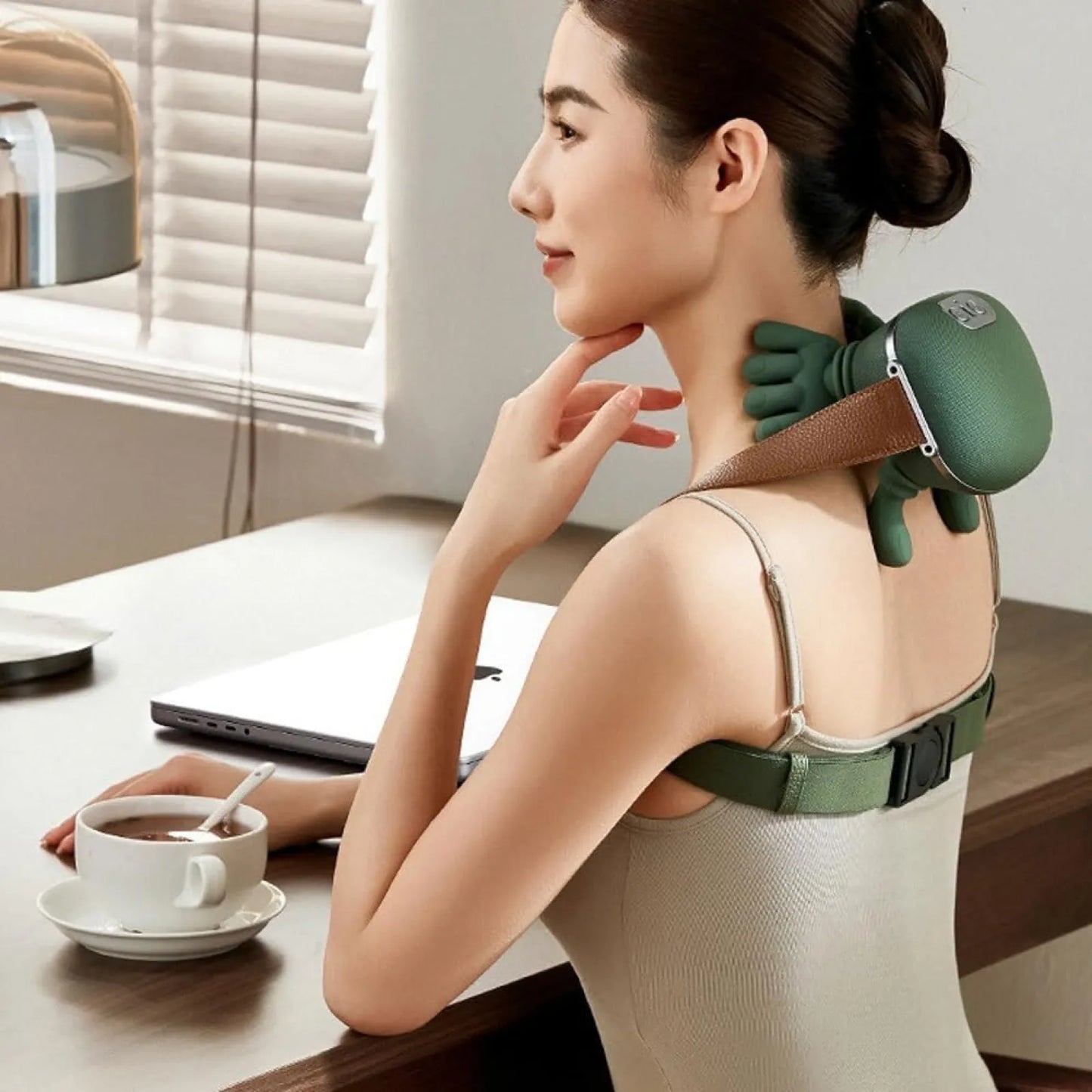 Deep Tissue Electric Neck & Shoulder Massager with Dual-Zone Heat, 2-Speed Temperature, Simulation Palm Kneading & Multi-Use for Back & Legs – Pain Relief, Stress Relief, Best Gift