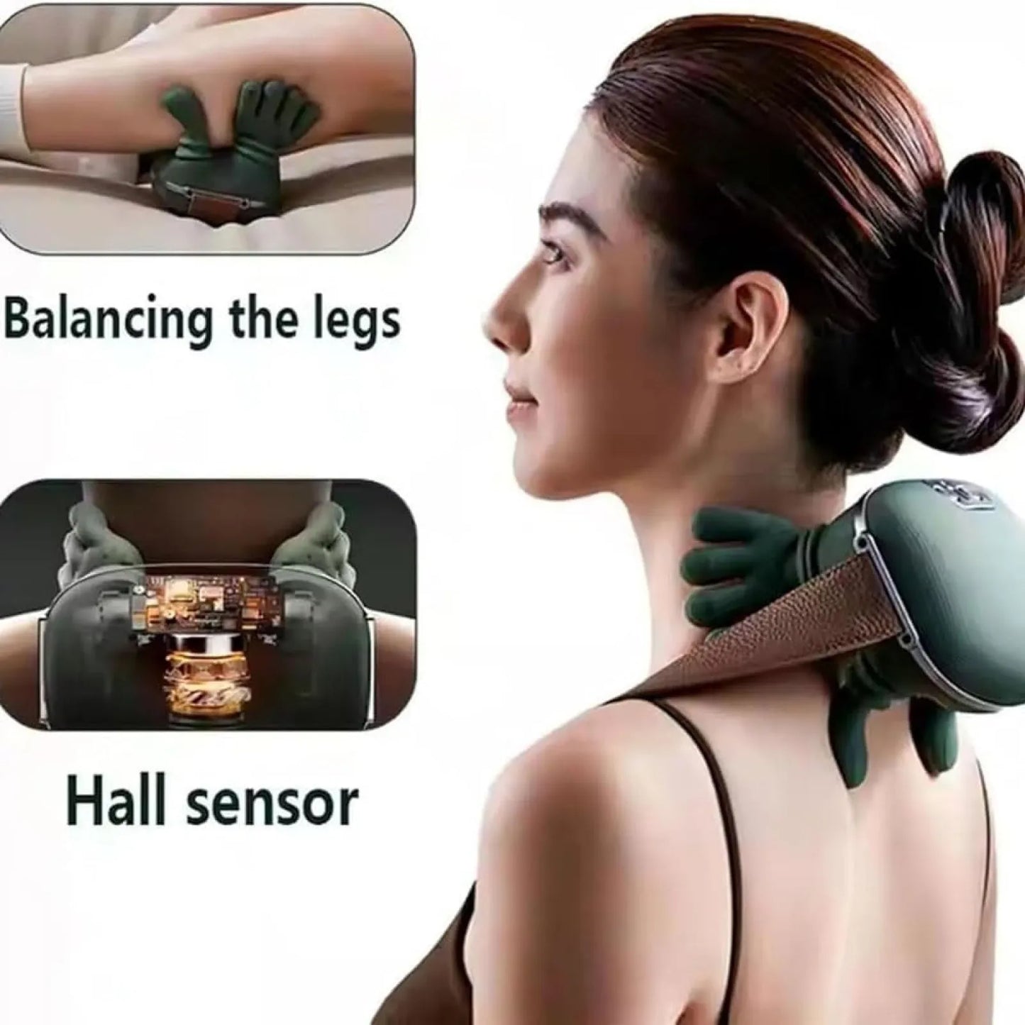 Deep Tissue Electric Neck & Shoulder Massager with Dual-Zone Heat, 2-Speed Temperature, Simulation Palm Kneading & Multi-Use for Back & Legs – Pain Relief, Stress Relief, Best Gift